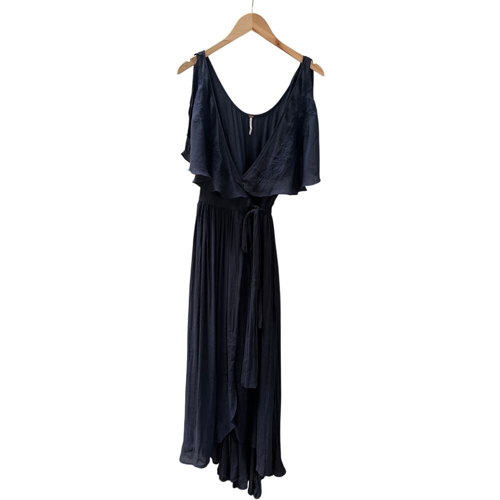Free People Fiona Midnight Wrap Maxi Dress Sz M